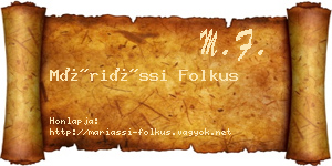 Máriássi Folkus névjegykártya